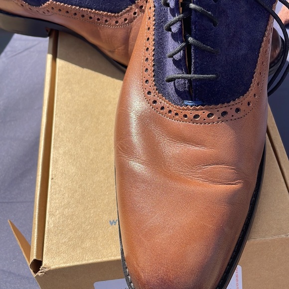 3DM lifestyle handcrafted men’s suede leather combination Oxford - Picture 2 of 6